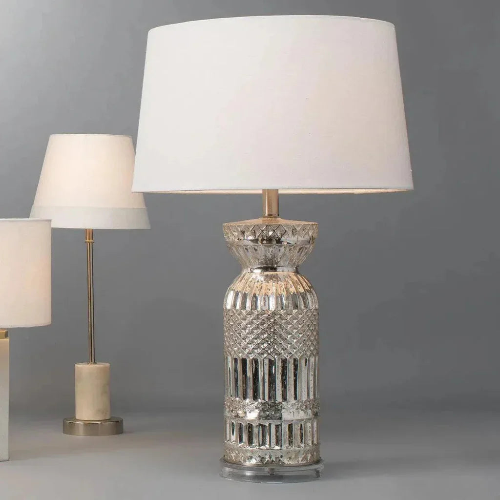Silver Glass Acrylic Isla Table Lamp - LOOMLAN - Jamie Young - Table Lamps