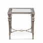 Silver Leaf Metal End Side Square Accent Table - LOOMLAN - Bassett Mirror - Side Tables