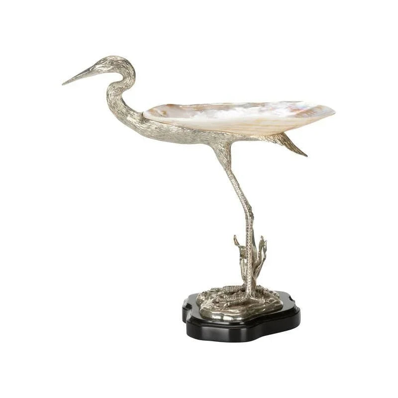 Silver Plated Coastal Bird Sculpture - LOOMLAN - Chelsea House - Statues & Sculptures