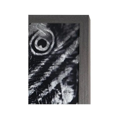 Silver Plumage 72" x 48" Charcoal Frame Luxe Wall Art-Framed Wall Art-SUNPAN-LOOMLAN