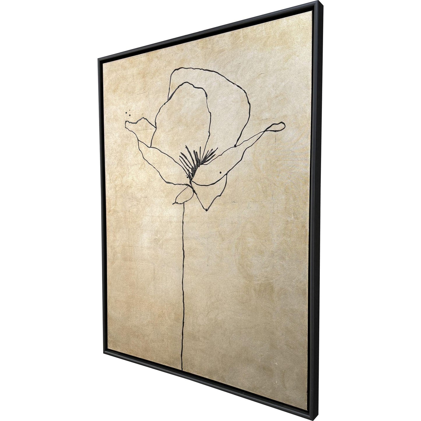 Silver Poppies I Wood Frame Canvas Art