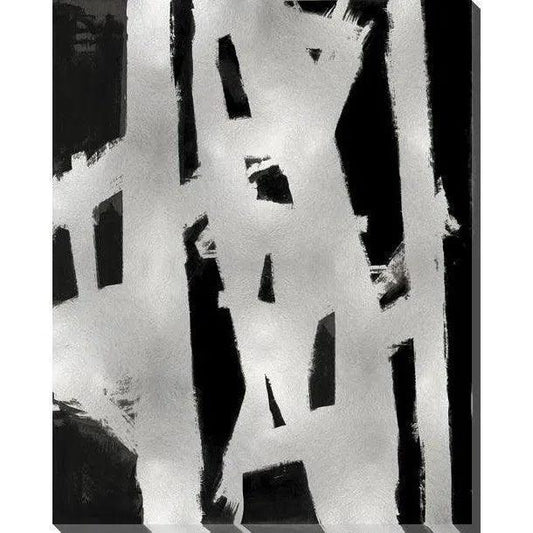 Silver Strokes Indoor Outdoor Wall Art - LOOMLAN - LOOMLAN - Canvas Art