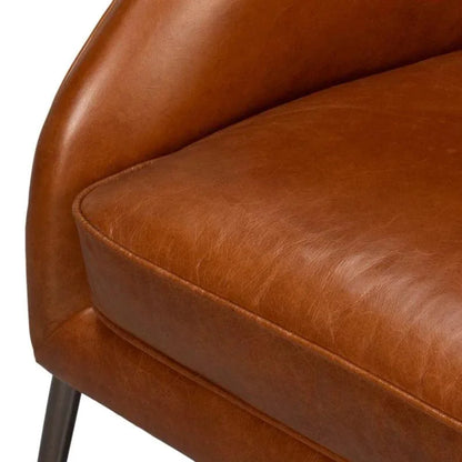 Simmons Modern Havana Brown Leather Chair - LOOMLAN - Sarreid - Accent Chairs