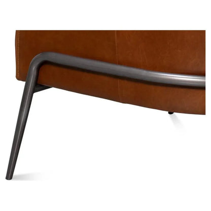 Simmons Modern Havana Brown Leather Chair - LOOMLAN - Sarreid - Accent Chairs