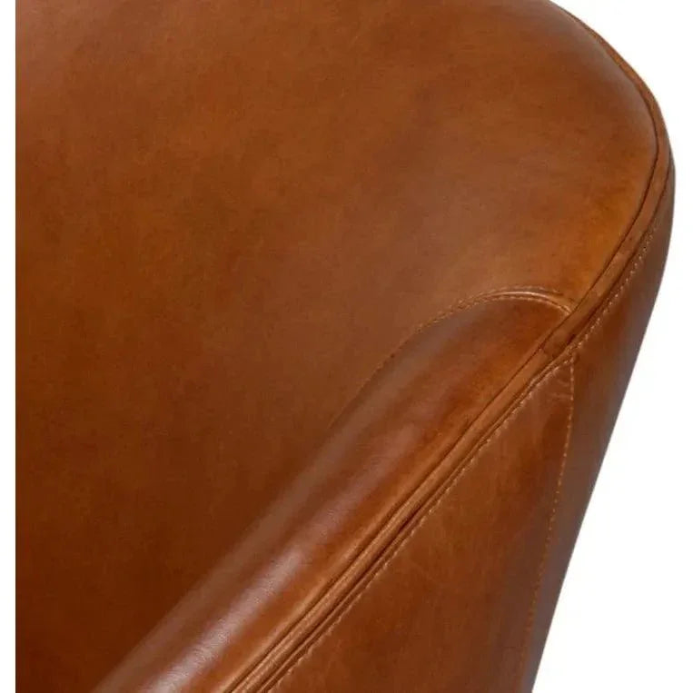 Simmons Modern Havana Brown Leather Chair - LOOMLAN - Sarreid - Accent Chairs