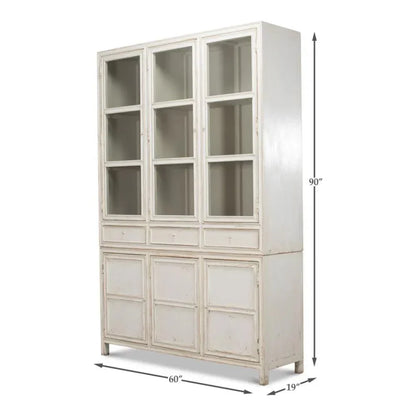 Simplicity Bookcase Curio Glass Doors & Drawers - LOOMLAN - Sarreid - Buffets & Curios