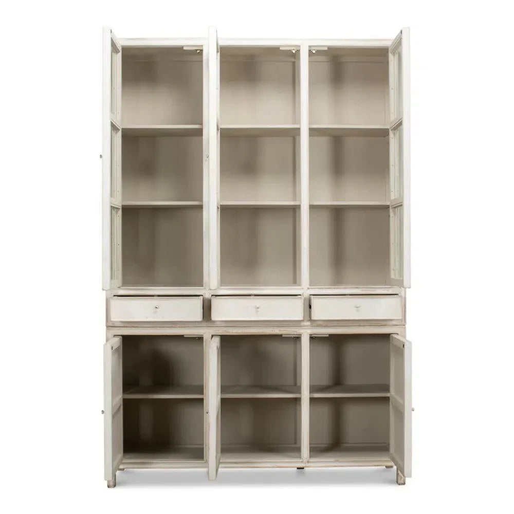 Simplicity Bookcase Curio Glass Doors & Drawers - LOOMLAN - Sarreid - Buffets & Curios