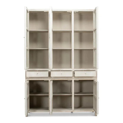 Simplicity Bookcase Curio Glass Doors & Drawers - LOOMLAN - Sarreid - Buffets & Curios