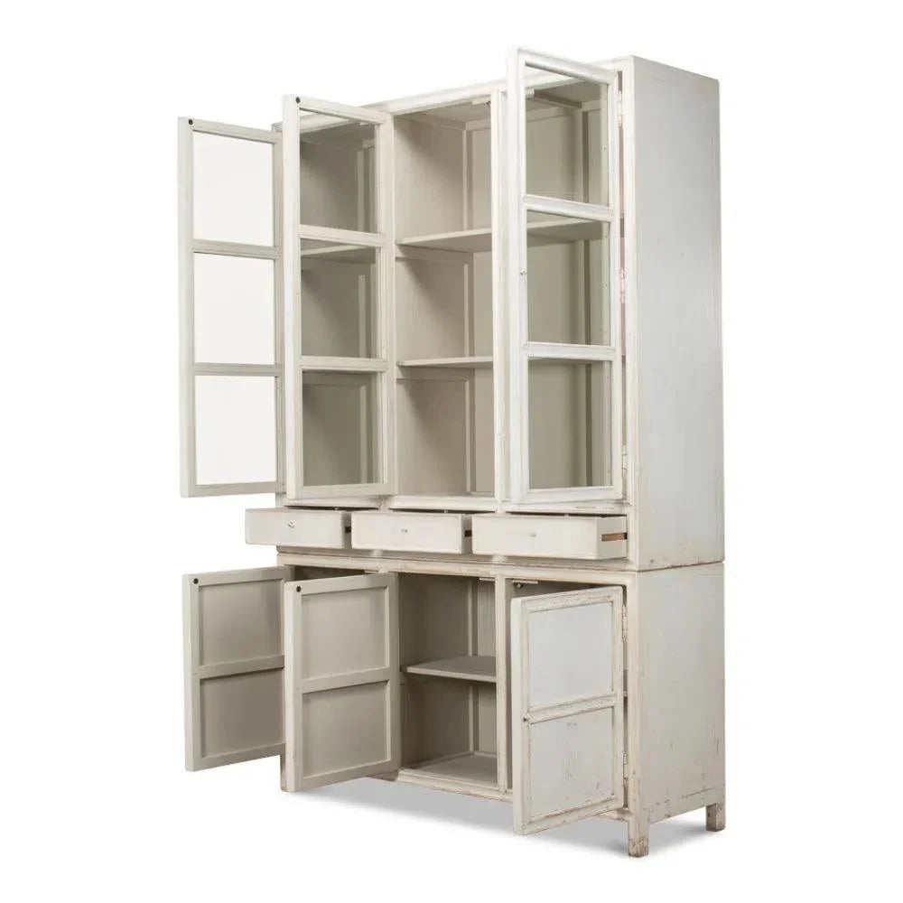 Simplicity Bookcase Curio Glass Doors & Drawers - LOOMLAN - Sarreid - Buffets & Curios