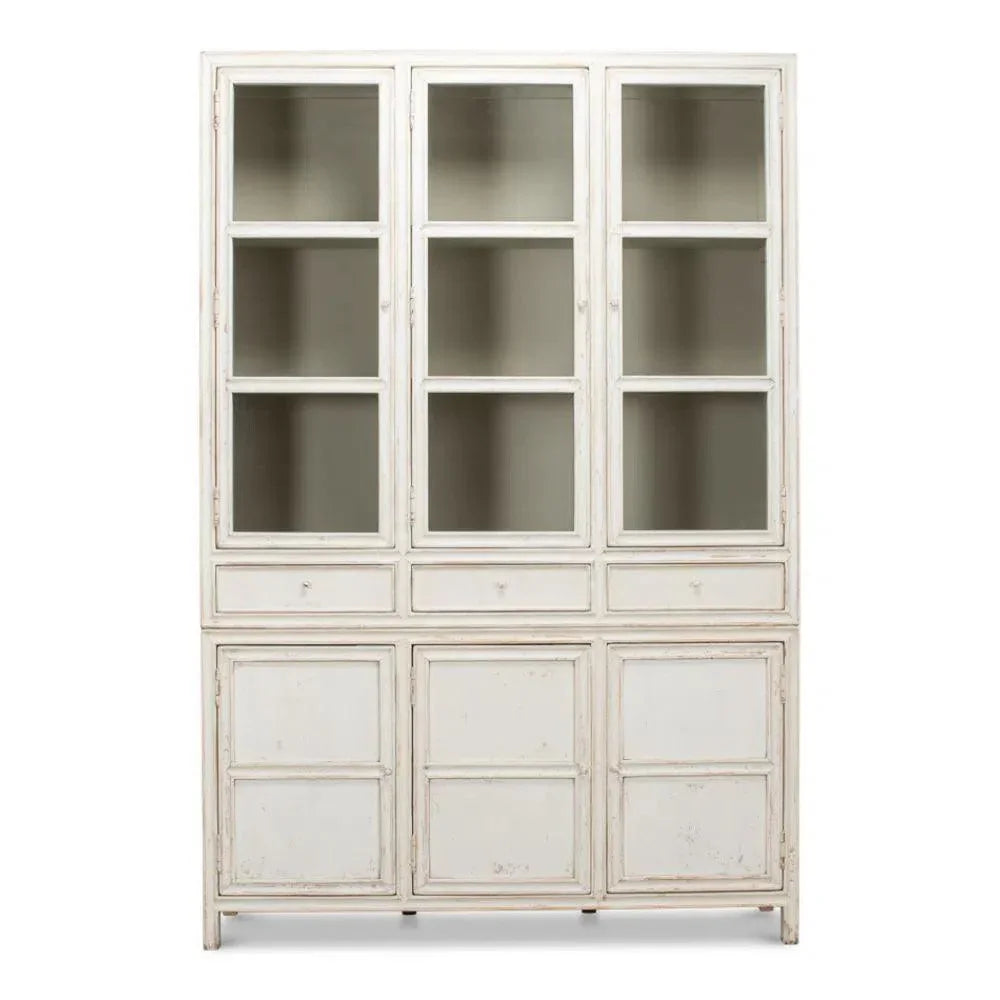 Simplicity Bookcase Curio Glass Doors & Drawers - LOOMLAN - Sarreid - Buffets & Curios