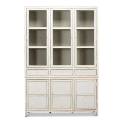 Simplicity Bookcase Curio Glass Doors & Drawers - LOOMLAN - Sarreid - Buffets & Curios