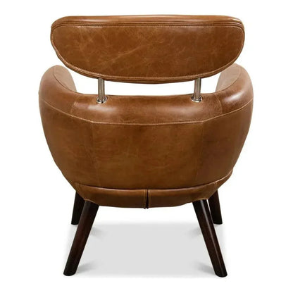 Sinclair Arm Chair Unique Leather Accent Chair - LOOMLAN - Sarreid - Accent Chairs