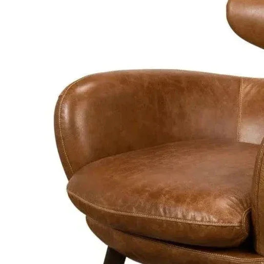 Sinclair Arm Chair Unique Leather Accent Chair - LOOMLAN - Sarreid - Accent Chairs