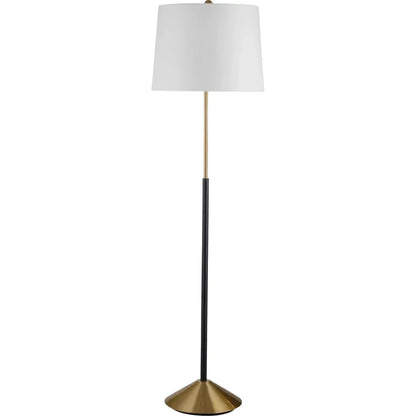 Sindi Metal Black and Gold Floor Lamp-Floor Lamps-Bassett Mirror-LOOMLAN