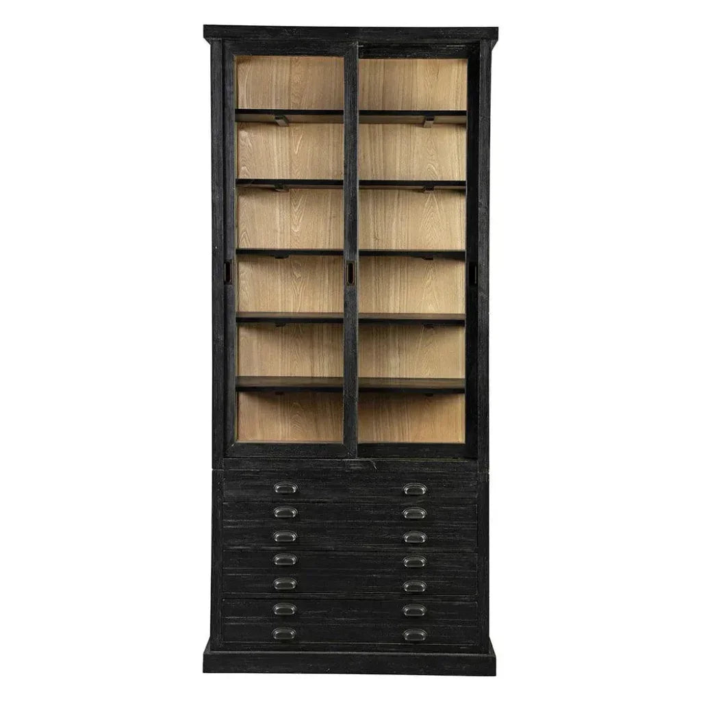 Single Balmoral Wooden Black Display Cabinet - LOOMLAN - Furniture Classics - Accent Cabinets