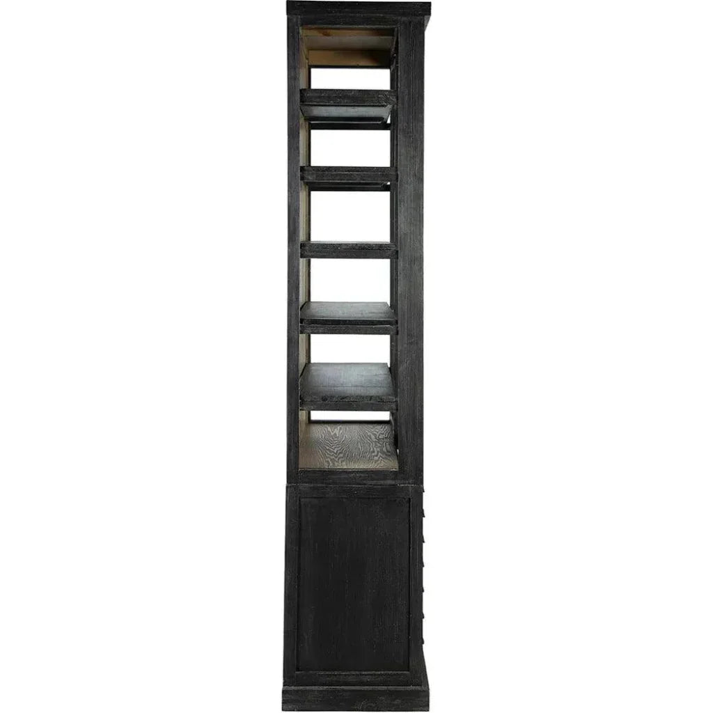 Single Balmoral Wooden Black Display Cabinet - LOOMLAN - Furniture Classics - Accent Cabinets