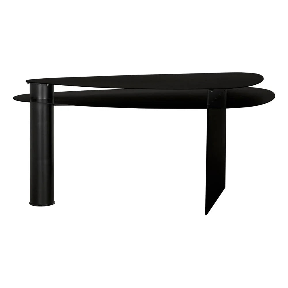Sita Industrial Steel Black Desk-Home Office Desks-Noir-LOOMLAN
