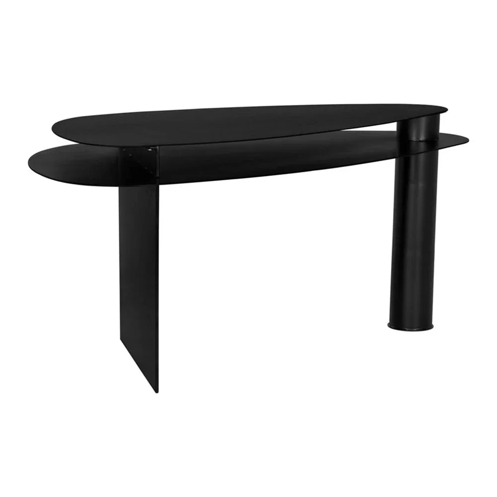 Sita Industrial Steel Black Desk-Home Office Desks-Noir-LOOMLAN