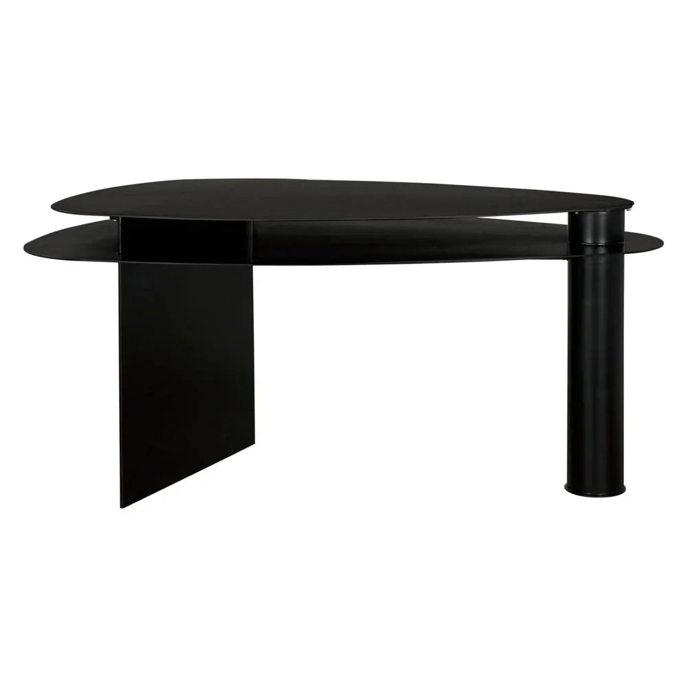 Sita Industrial Steel Black Desk-Home Office Desks-Noir-LOOMLAN
