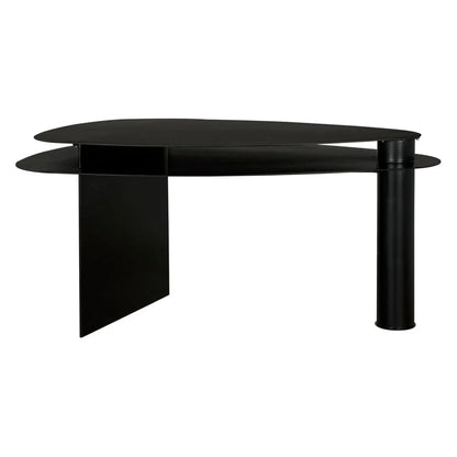 Sita Industrial Steel Black Desk-Home Office Desks-Noir-LOOMLAN