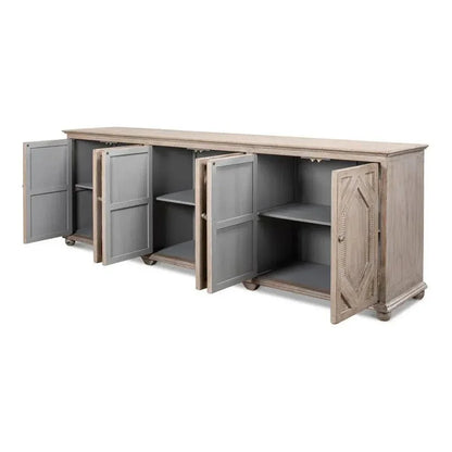Six Diamonds Sideboard French Grey - LOOMLAN - Sarreid - Sideboards