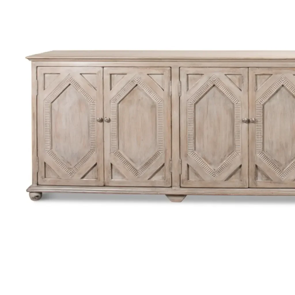 Six Diamonds Sideboard French Grey - LOOMLAN - Sarreid - Sideboards