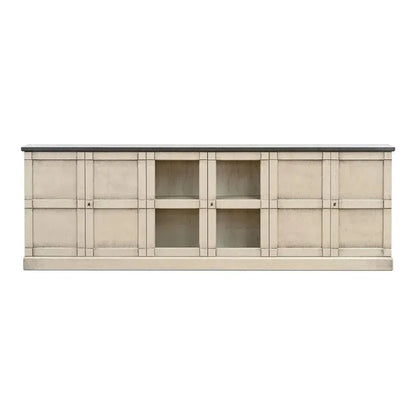 Six Door Console Sideboard Slim Washed Grey Stone - LOOMLAN - Sarreid - Console Tables
