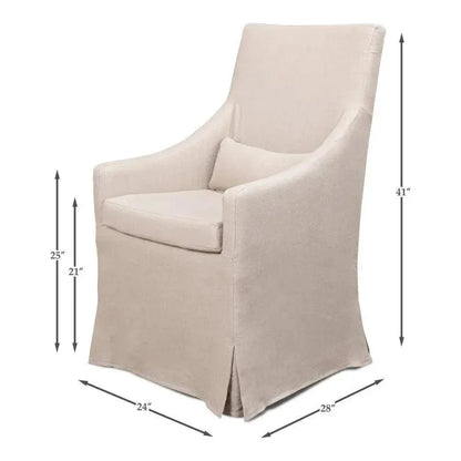 Skirted Dining Arm Chair - LOOMLAN - Sarreid - Dining Chairs