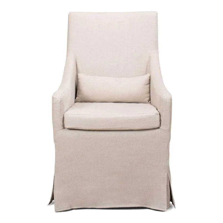 Skirted Dining Arm Chair - LOOMLAN - Sarreid - Dining Chairs