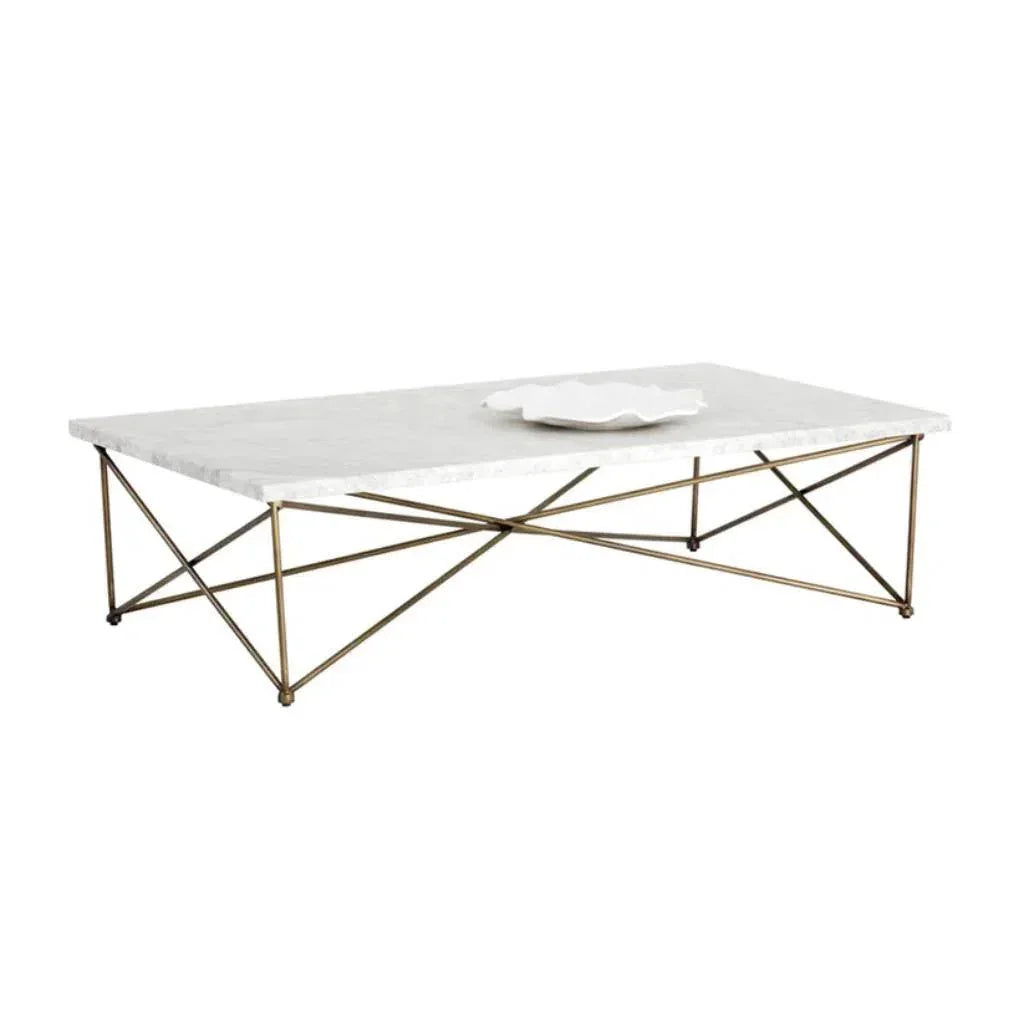 Skyy Steel Framed Marble Coffee Table - LOOMLAN - SUNPAN - Coffee Tables