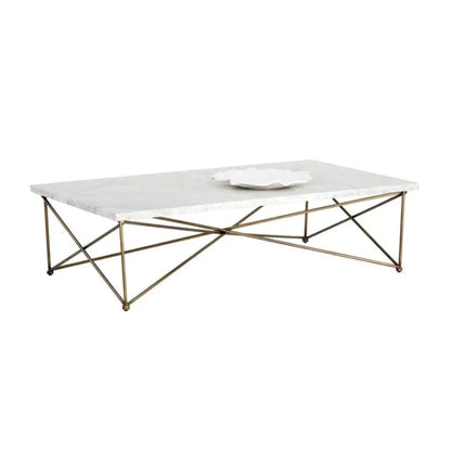 Skyy Steel Framed Marble Coffee Table - LOOMLAN - SUNPAN - Coffee Tables