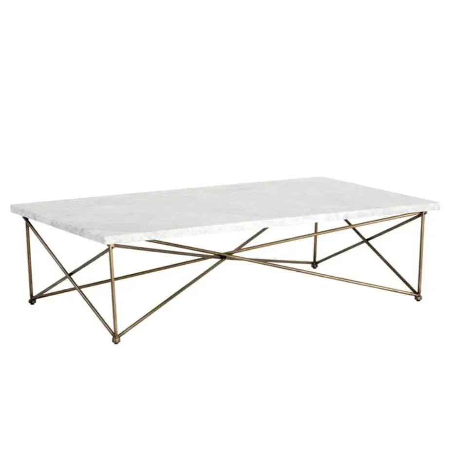 Skyy Steel Framed Marble Coffee Table - LOOMLAN - SUNPAN - Coffee Tables