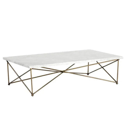 Skyy Steel Framed Marble Coffee Table - LOOMLAN - SUNPAN - Coffee Tables
