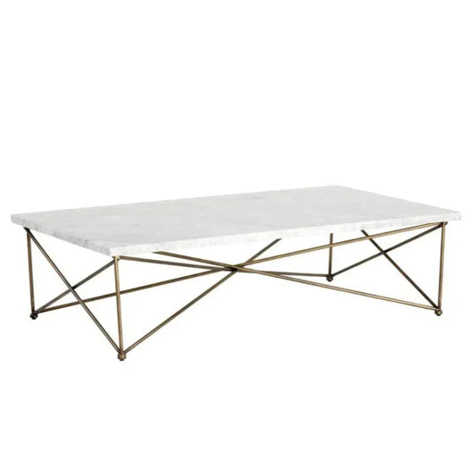 Skyy Steel Framed Marble Coffee Table - LOOMLAN - SUNPAN - Coffee Tables