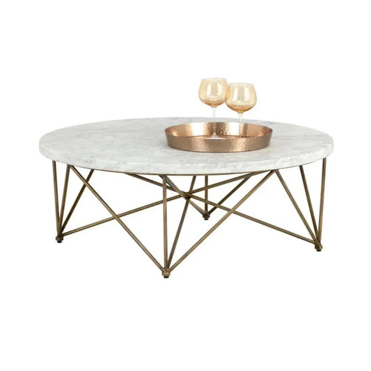 Skyy Steel Framed Marble Coffee Table - LOOMLAN - SUNPAN - Coffee Tables