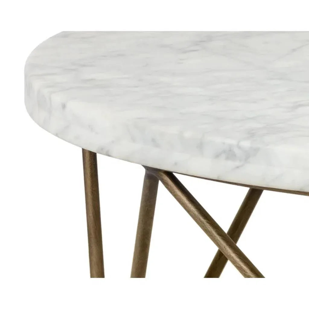 Skyy Steel Framed Marble Coffee Table - LOOMLAN - SUNPAN - Coffee Tables