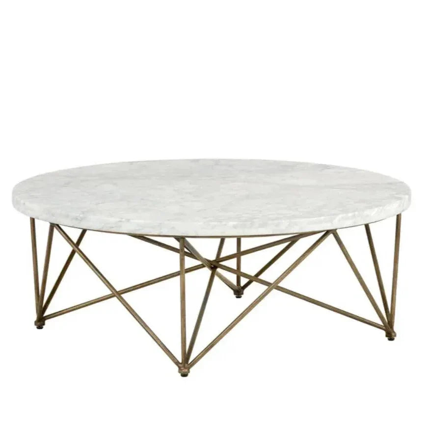 Skyy Steel Framed Marble Coffee Table - LOOMLAN - SUNPAN - Coffee Tables