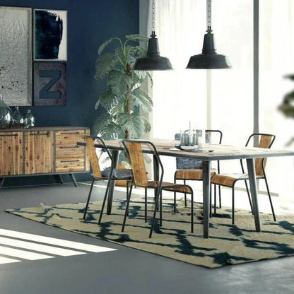 Slatback Metal Dining Chair (Set Of 4) - LOOMLAN - LH Imports - Dining Chairs