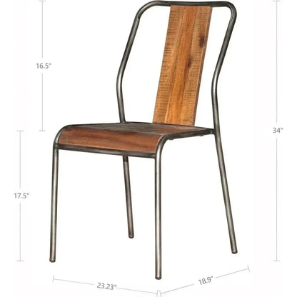 Slatback Metal Dining Chair (Set Of 4) - LOOMLAN - LH Imports - Dining Chairs