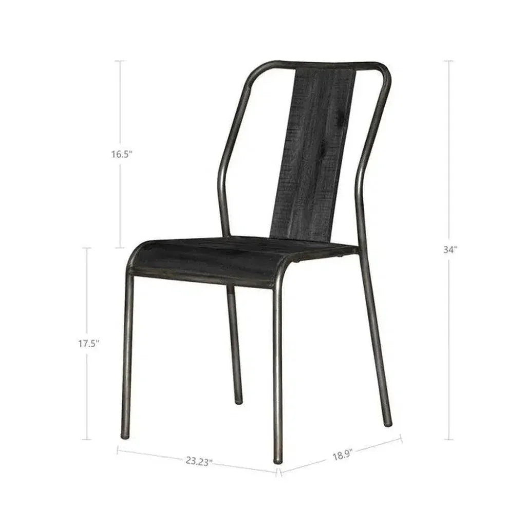 Slatback Metal Dining Chair (Set Of 4) - LOOMLAN - LH Imports - Dining Chairs