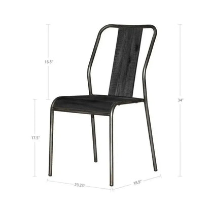 Slatback Metal Dining Chair (Set Of 4) - LOOMLAN - LH Imports - Dining Chairs