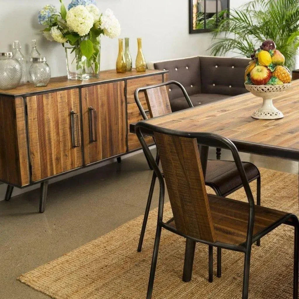 Slatback Metal Dining Chair (Set Of 4) - LOOMLAN - LH Imports - Dining Chairs