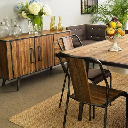 Slatback Metal Dining Chair (Set Of 4) - LOOMLAN - LH Imports - Dining Chairs