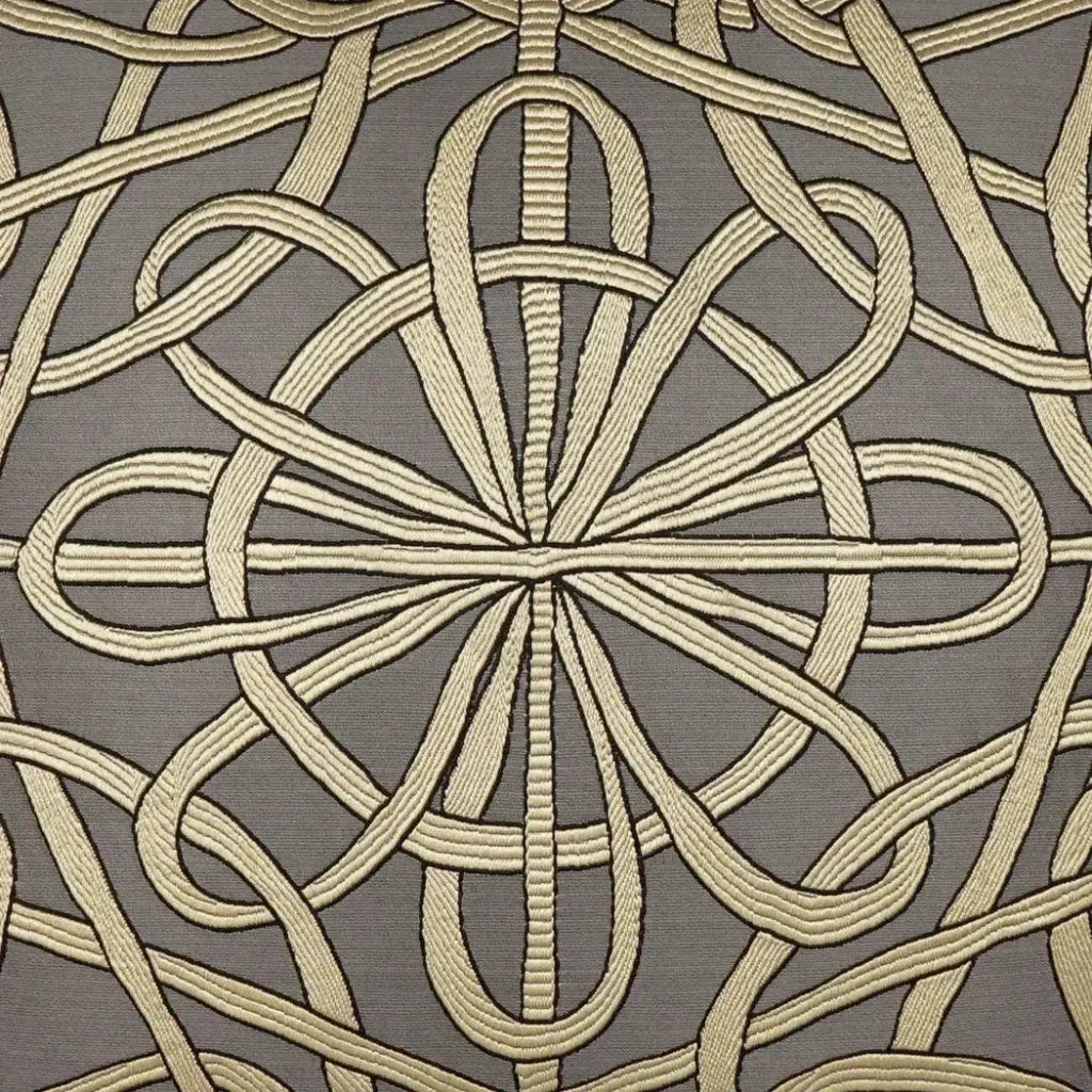 Slip Knot Charcoal Gold Taupe Large Throw Pillow Insert - LOOMLAN - D.V. Kap - Throw Pillows