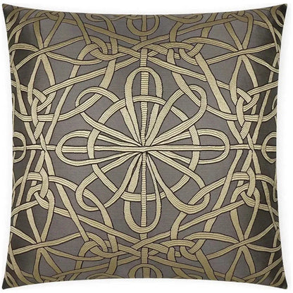 Slip Knot Charcoal Gold Taupe Large Throw Pillow Insert - LOOMLAN - D.V. Kap - Throw Pillows