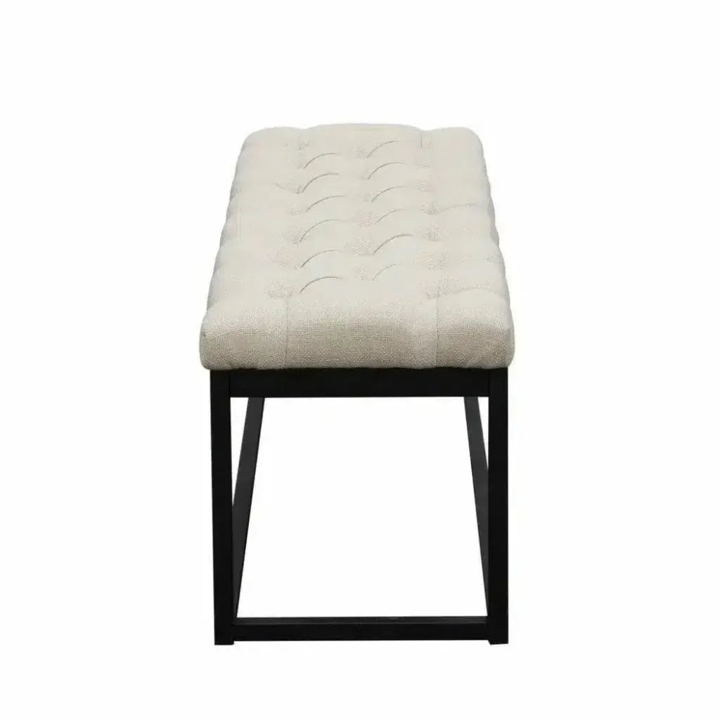 Small Linen Tufted Bedroom Bench in Desert Sand - LOOMLAN - Diamond Sofa - Bedroom Benches