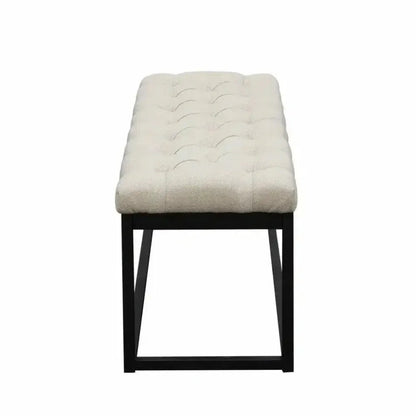 Small Linen Tufted Bedroom Bench in Desert Sand - LOOMLAN - Diamond Sofa - Bedroom Benches