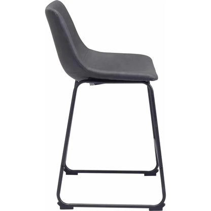 Smart Counter Chair (Set of 2) Charcoal - LOOMLAN - Zuo Modern - Counter Stools