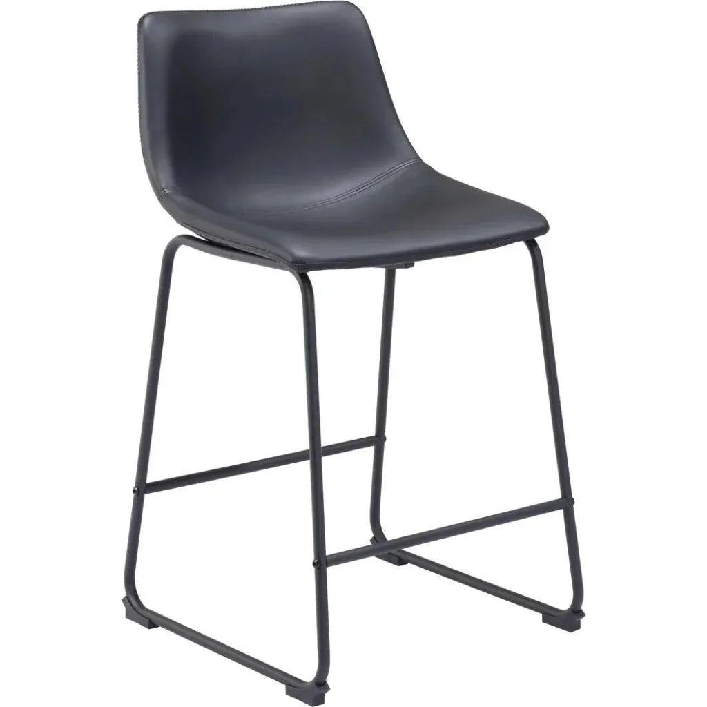 Smart Counter Stool (Set of 2) Black - LOOMLAN - Zuo Modern - Counter Stools