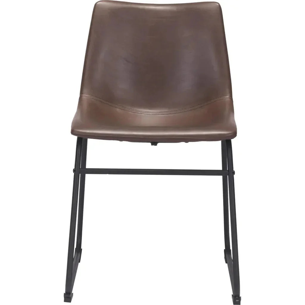 Smart Faux Leather Armelss Dining Chair 2PC - LOOMLAN - Zuo Modern - Dining Chairs